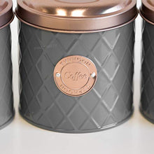 Load image into Gallery viewer, Grey And Copper Typhoon Storage Jars: Coffee, Tea, Sugar 
