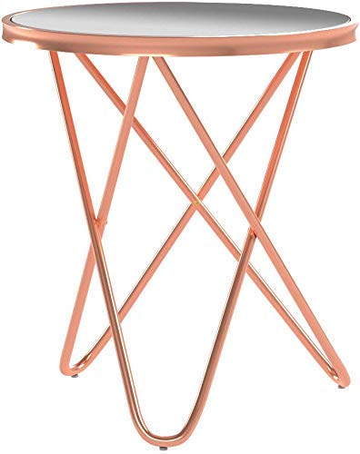 Copper Mirrored Round Side Table | 45 x 45 x 50 cm