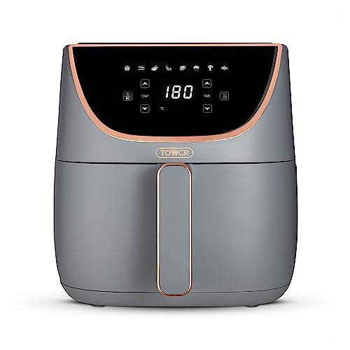 Tower | Vortx Air Fryer With Digital Control Panel | 1700W | 6L | Grey & Copper |  T17127GRY