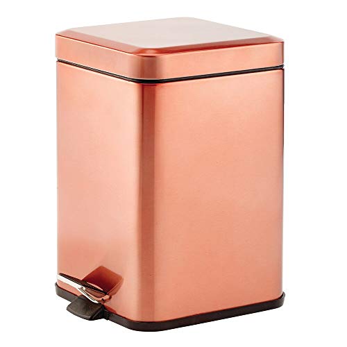 6 Litre Pedal Bin | Copper, Rose- Gold Coloured | Household Waste Bin 