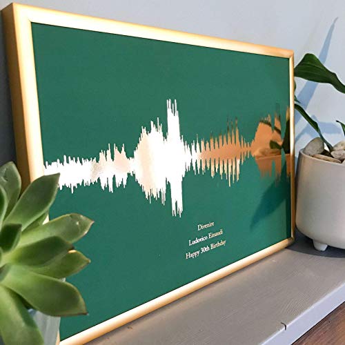 Personalised Song Print | Gift | Sound Waves | Copper, Gold, Silver Foil