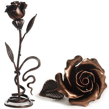 Load image into Gallery viewer, Copper Rose With Metal Stand | Gift Idea | Anniversary Present 
