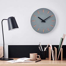 Load image into Gallery viewer, Concrete &amp; Copper Wall Clock | Non Ticking Silent 

