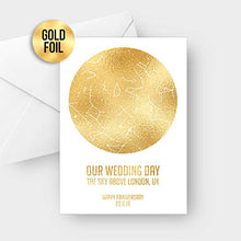 Load image into Gallery viewer, Wedding Anniversary Card | Personalised | Metallic | Gold, Silver, Bronze, Copper 
