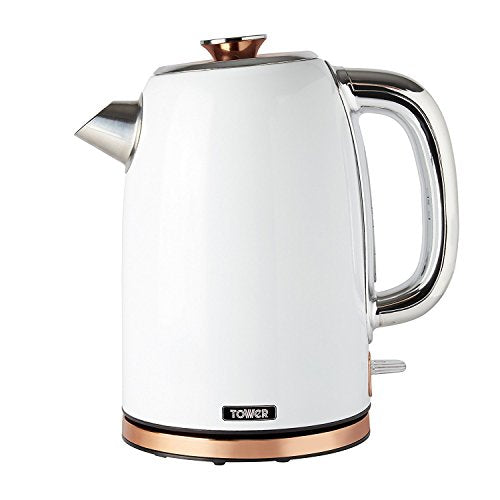Tower | Rose Gold/ Copper & White Kettle | Stainless Steel | 3000 W | 1.7 Litre