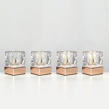 Load image into Gallery viewer, Copper &amp; Glass Table Lamp | Ice Cube Style 
