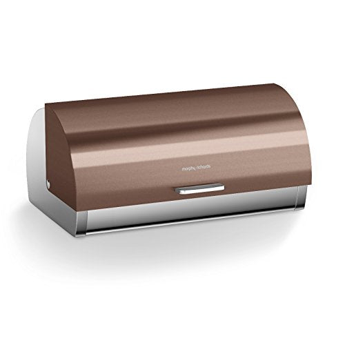 Morphy Richards | Copper Bread Bin | Accents Roll Top | Stainless Steel | 23 x 38.5 x 18.5cm