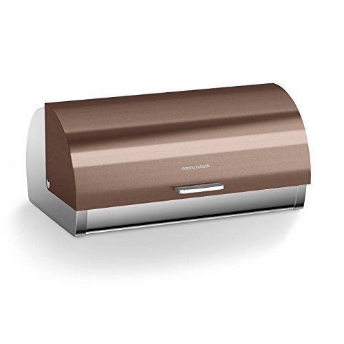 Morphy Richards | Copper Bread Bin | Accents Roll Top | Stainless Steel | 23 x 38.5 x 18.5cm
