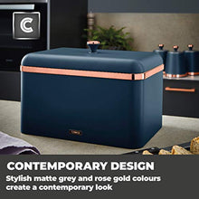 Load image into Gallery viewer, Modern Design Bread Bin | Midnight Blue &amp; Copper 
