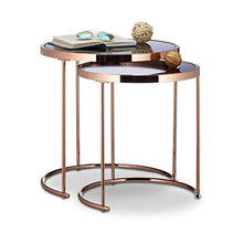 Load image into Gallery viewer, Set Of 2 Round Nesting Tables | Copper | Modern | Side End Tables | Relaxdays
