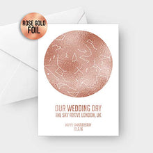 Load image into Gallery viewer, Personalised Wedding Day Anniversary Card | Bronze, Copper, Silver 
