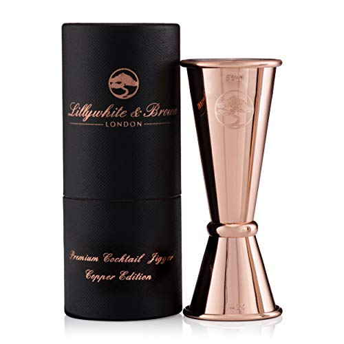 Copper Stainless Steel Jigger Spirit Measure | Single Double Shot Measure | 25ml 50ml | Gift Boxed