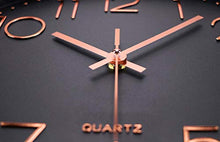Load image into Gallery viewer, Black Clock Face Copper Hands &amp; Numbers 

