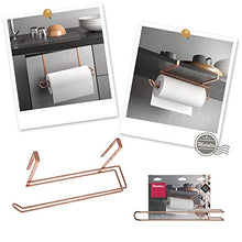 Load image into Gallery viewer, Metaltex Copper Under Shelf Kitchen Roll Holder 

