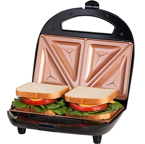 Gotham Steel | Copper & Black Sandwich Maker | Toaster | Panini Press | Non-Stick 