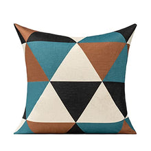 Load image into Gallery viewer, Geometric Cushion Cover | Copper, Teal, Blue, Black | 18 x 18 | All Smiles 
