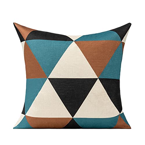 Geometric Cushion Cover | Copper, Teal, Blue, Black | 18 x 18 | All Smiles 