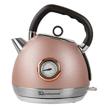 Load image into Gallery viewer, SQ Professional | Epoque Pink Electric Kettle With Rose Gold/ Copper Accents | Temperature Display | 1.8L | Stainless Steel
