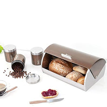 Load image into Gallery viewer, Copper Bread Bin With Roll Top Lids | 3 Set Of Canisters 
