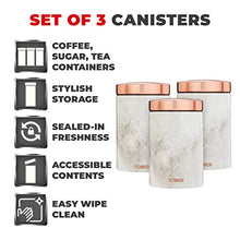 Load image into Gallery viewer, Set Of 3 Canisters | White &amp; Copper 
