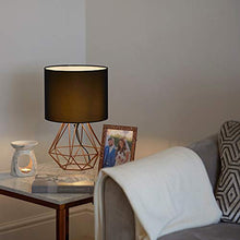 Load image into Gallery viewer, Side Table Lamp | Copper Effect Geometric Style

