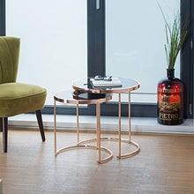 Load image into Gallery viewer, Shiny Copper Set Of 2 Round Nesting Tables 
