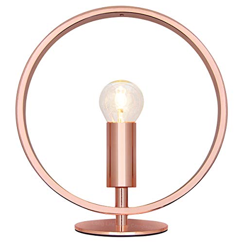 Modern Copper Table Lamp | Ring Hoop Light
