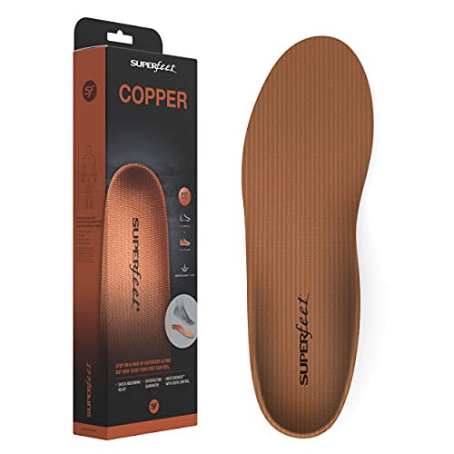 Copper Insoles | Memory Foam Shoe Inserts | Anti-Fatigue Replacements | Unisex | UK 8.9.5 | Superfeet