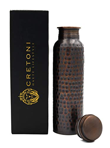 CRETONI Antique Pure Copper Water Bottle : Hammered Design