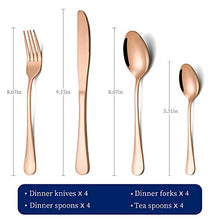 Load image into Gallery viewer, 4 Person Copper Cutlery Set 
