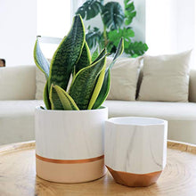 Load image into Gallery viewer, Copper &amp; White Plant Pots | Pink | Rose-Gold
