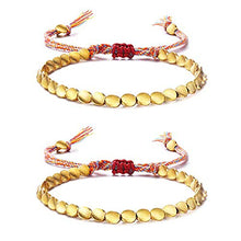 Load image into Gallery viewer, Tibetan Handmade Buddhist Bracelet | Copper Beads Bracelet | Lucky Rope | 2pcs
