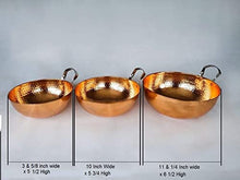 Load image into Gallery viewer, Set Of 3 Copper Hammered Mixing Bowls 
