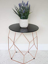Load image into Gallery viewer, Geometric Copper/ Black Side Table 
