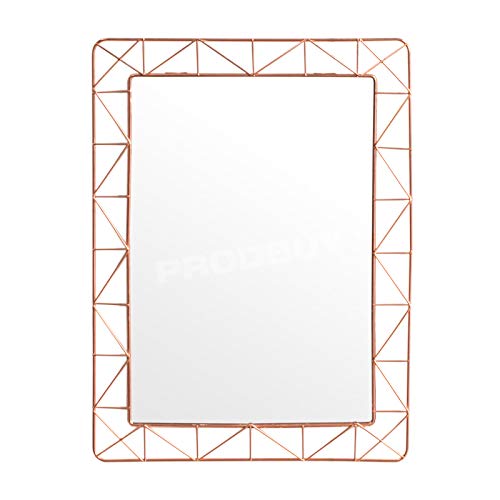 Rose Gold Copper Wire Wall Mirror | 55cm Long