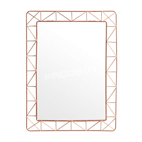 Rose Gold Copper Wire Wall Mirror | 55cm Long