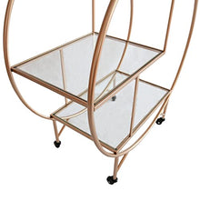 Load image into Gallery viewer, Copper Bar Cart Drinks Trolley | Art Deco | 3 Shelves | Rose Gold
