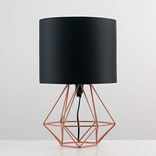 Load image into Gallery viewer, Copper Table Lamp With Black Shade
