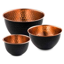 Load image into Gallery viewer, Copper Mixing Bowl | Set Of 3 | Black &amp; Copper | Colleta Home
