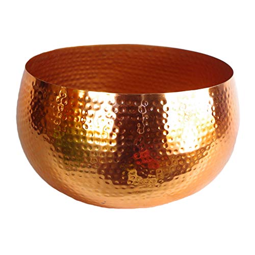 Copper Hammered Metal Bowl | 32 x 20cm