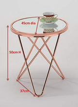 Load image into Gallery viewer, Geometric Copper Side Table | Mirrored Top 
