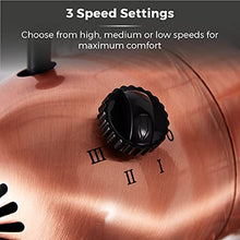 Load image into Gallery viewer, 3 Speed Settings | Copper Metal Desk Fan
