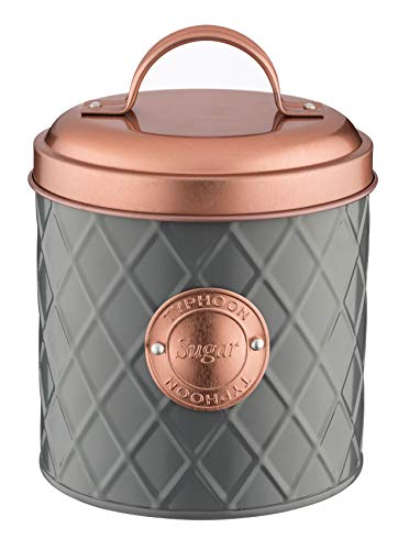 Typhoon | Grey & Copper | Sugar Storage Canister | Stainless-Steel | 10.5 x 10.5 x 19 cm