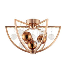 Load image into Gallery viewer, LED Ceiling Light | Copper Finish With Clear &amp; Copper Glass Balls
