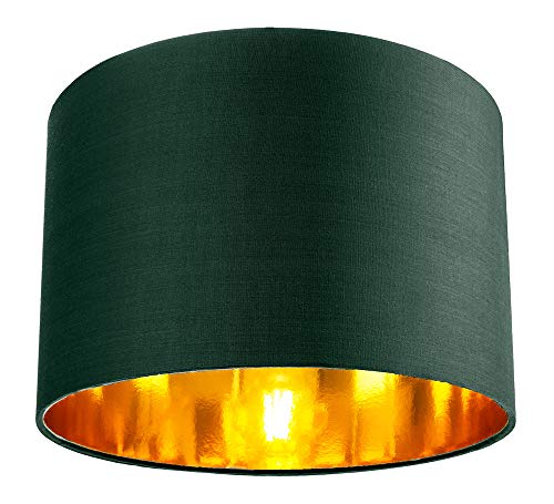 Copper & Forest Green Circular Drum Lamp Shade | 12