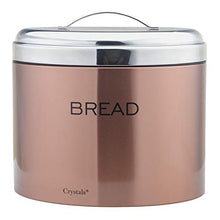 Load image into Gallery viewer, Copper Oval Shaped Bread Bin With Lid | Loaf Storage | Crystals®
