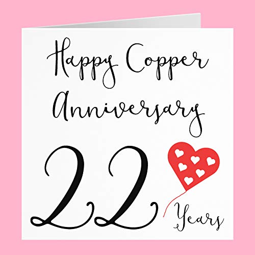 22nd Wedding Anniversary Card | Copper Anniversary 