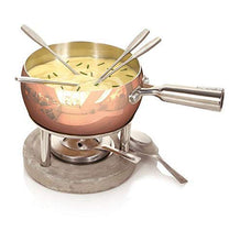 Load image into Gallery viewer, Copper, Stainless Steel &amp; Concrete Fondue Set
