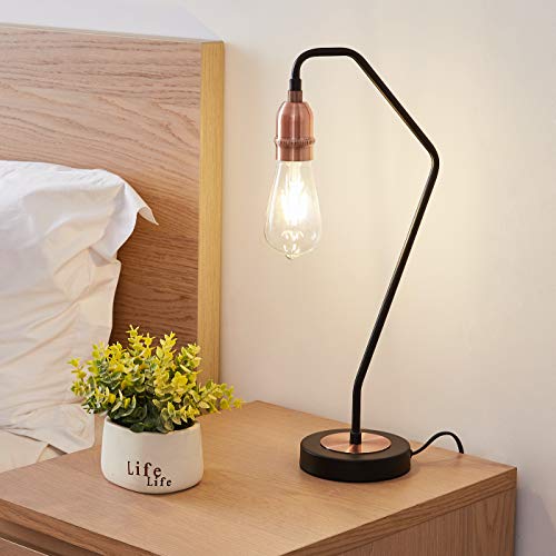Industrial Retro Table Lamp | Black and Copper Finish | Harper Living