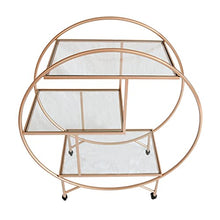 Load image into Gallery viewer, Copper Bar Cart Drinks Trolley | Art Deco | 3 Shelves | Rose Gold
